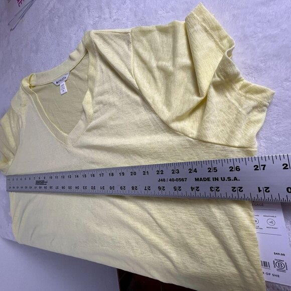 Athleta Womens Breezy Scoop V-Neck Tee Short Sleeve T-Shirt Size 2X Yellow New - Picture 7 of 8